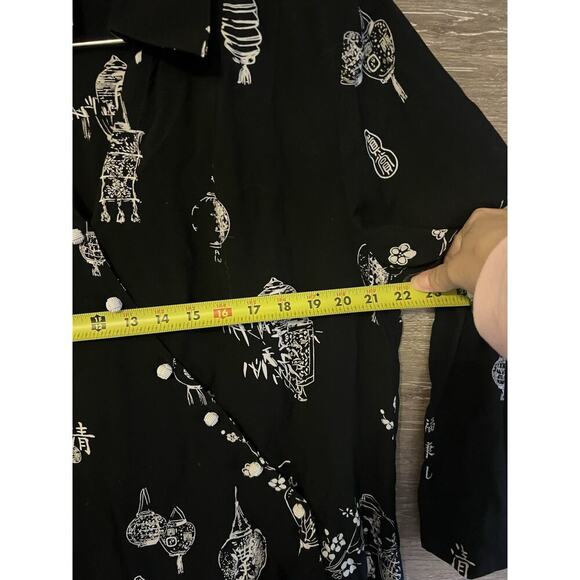 Soft Surroundings Sz L Tunic Blouse Top Black Japanese Japan Style - Picture 4 of 9